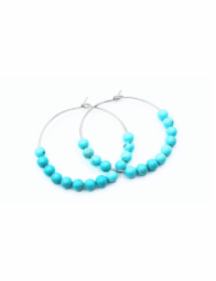 Turquoise Hoop Earrings in Sterling Silver