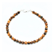 dainty 4 mm faceted tiger's eye bracelet for women