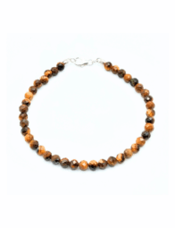 dainty 4 mm faceted tiger's eye bracelet for women