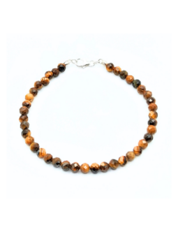 dainty 4 mm faceted tiger's eye bracelet for women