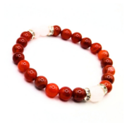 Carnelian and Rose Quartz Stretch Bracelet