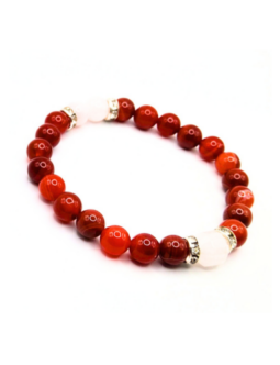 Carnelian and Rose Quartz Stretch Bracelet