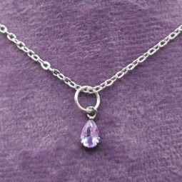 Rose Quartz Initial Birthstone Pendant for Women