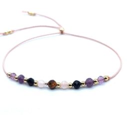 Empath Protection Silk Cord Gemstone Bracelet for Women