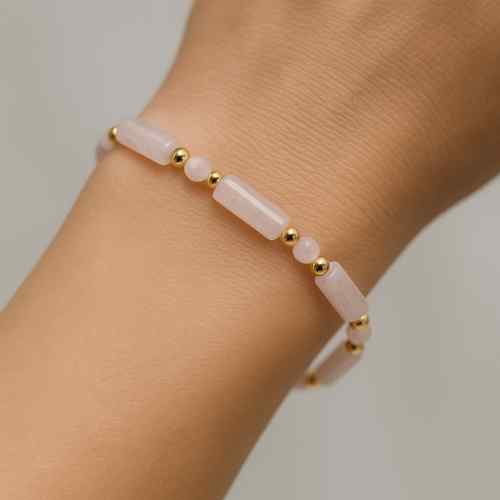Handmade Rose Quartz Gemstone Bracelet for Women