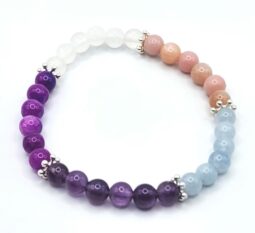 Multi Gemstone Bracelet - Amethyst, Moonstone, Sugilite, Aquamarine & Sunstone
