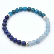 Aquamarine Lapis Lazuli Apatite Gemstone Bracelet for Women