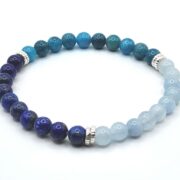 Aquamarine Lapis Lazuli Apatite Gemstone Bracelet for Women 2
