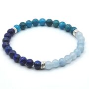 Aquamarine Lapis Lazuli Apatite Gemstone Bracelet for Women 3