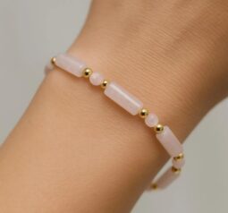 Rose Quartz Stretch Bracelet – Handmade Gemstone Jewelry for Emotional Healing & Self Love
