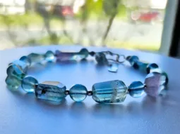 Chunky Blue Fluorite Bracelet for Women