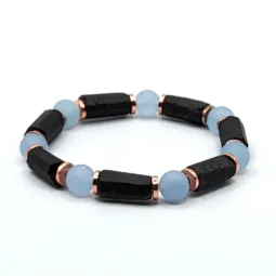 Raw Matte Black Tourmaline Bracelet for Men