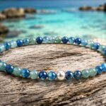 Rare blue-green AAA Kyanite bracelet for women