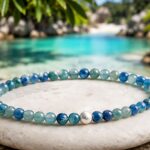 Rare blue-green AAA Kyanite bracelet for women