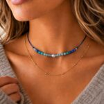 Rare Blue Green Kyanite Choker Necklace from Divine by Design Jewelry