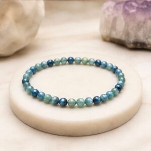 Rare blue-green AAA Kyanite bracelet for women