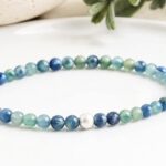 Rare blue-green AAA Kyanite bracelet for women