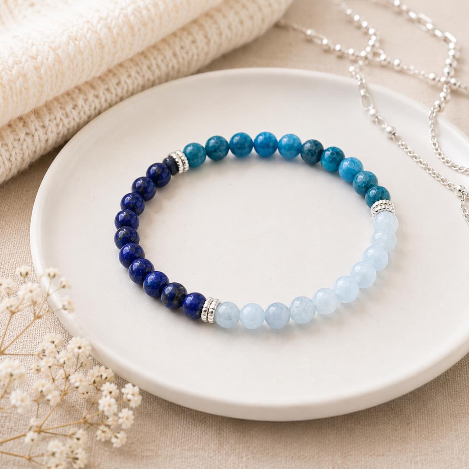 Weight loss bracelet for Women with aptitude aquamarine sterling silver lapis lazuli