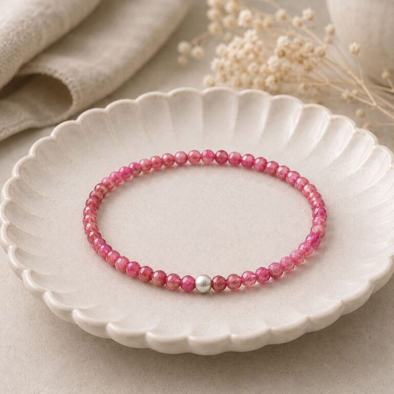 Pink tourmaline bracelet
