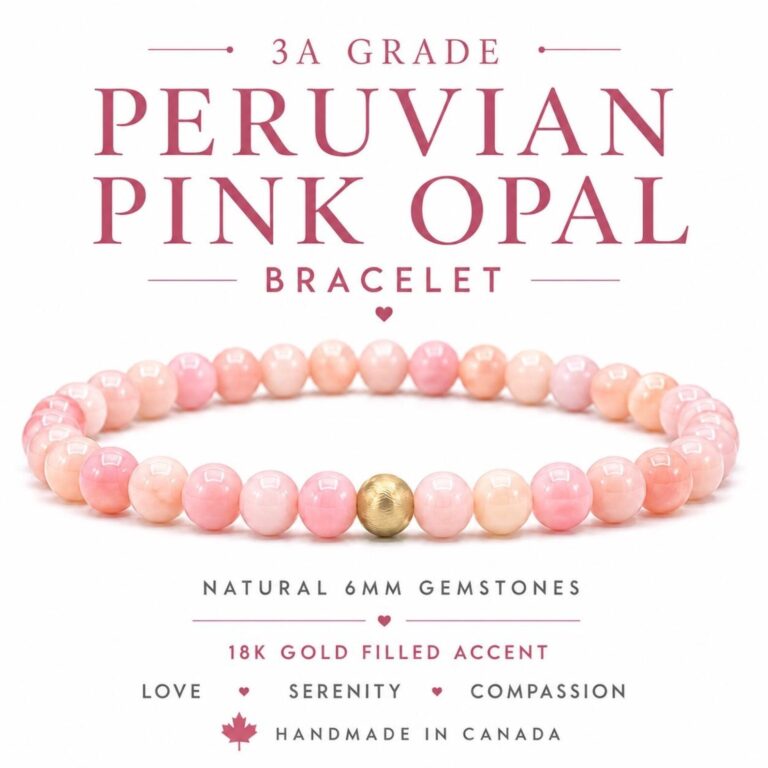 Peruvian pink opal bracelet for women
