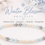 Winter Blossoms™ Bracelet | Aquamarine, Labradorite & Freshwater Pearl Bracelet for Women | Handmade in Canada