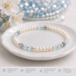 Winter Blossoms™ Bracelet | Aquamarine, Labradorite & Freshwater Pearl Bracelet for Women | Handmade in Canada