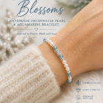 Winter Blossoms™ Bracelet | Aquamarine, Labradorite & Freshwater Pearl Bracelet for Women | Handmade in Canada