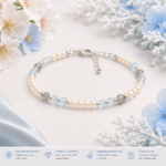 Winter Blossoms™ Bracelet | Aquamarine, Labradorite & Freshwater Pearl Bracelet for Women | Handmade in Canada
