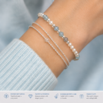 Winter Blossoms™ Bracelet | Aquamarine, Labradorite & Freshwater Pearl Bracelet for Women | Handmade in Canada