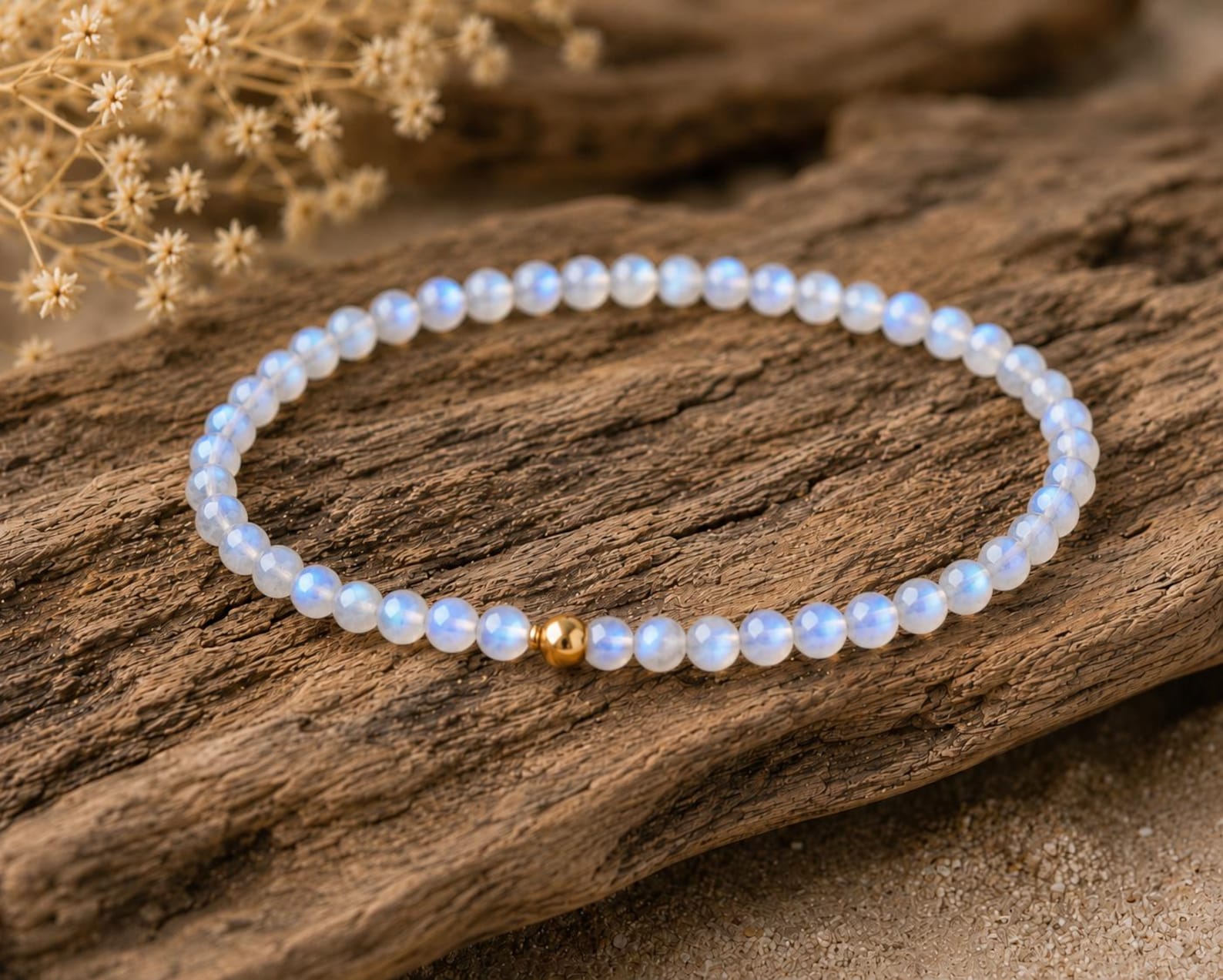 8a grade blue Flash Rainbow Moonstone bracelet